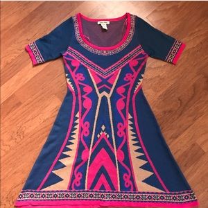 Aztec Print Sweater Dress